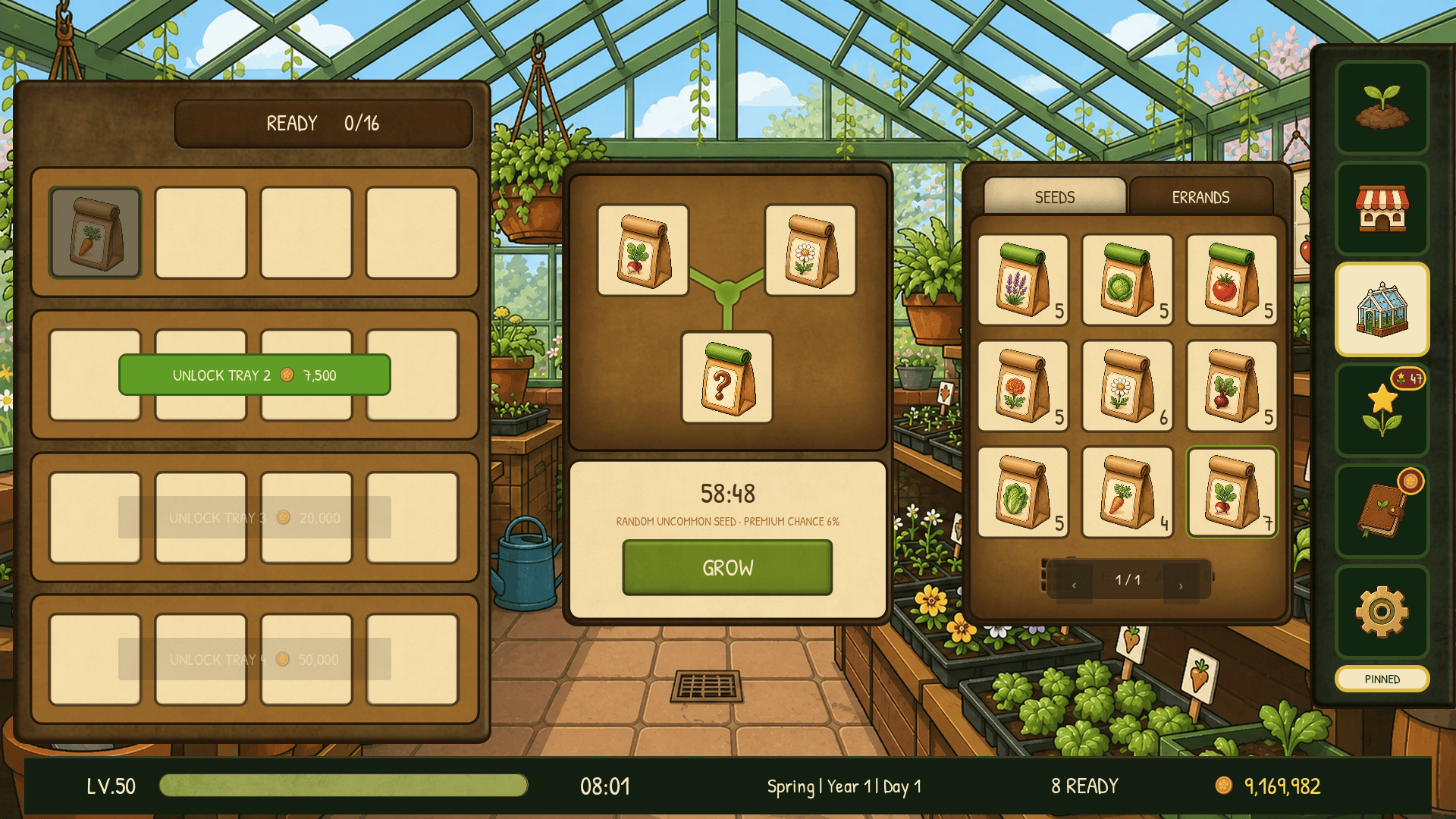 Deskairo’s current glass Greenhouse with four propagation trays and sixteen seed cells.